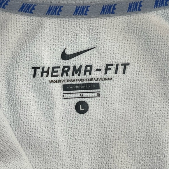 Nike Therma-Fit Sweatshirt Mens Large Gray Blue Pullover Athleisure Quarter Zip - Picture 6 of 7